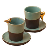 Coffee Set - Brown & Green