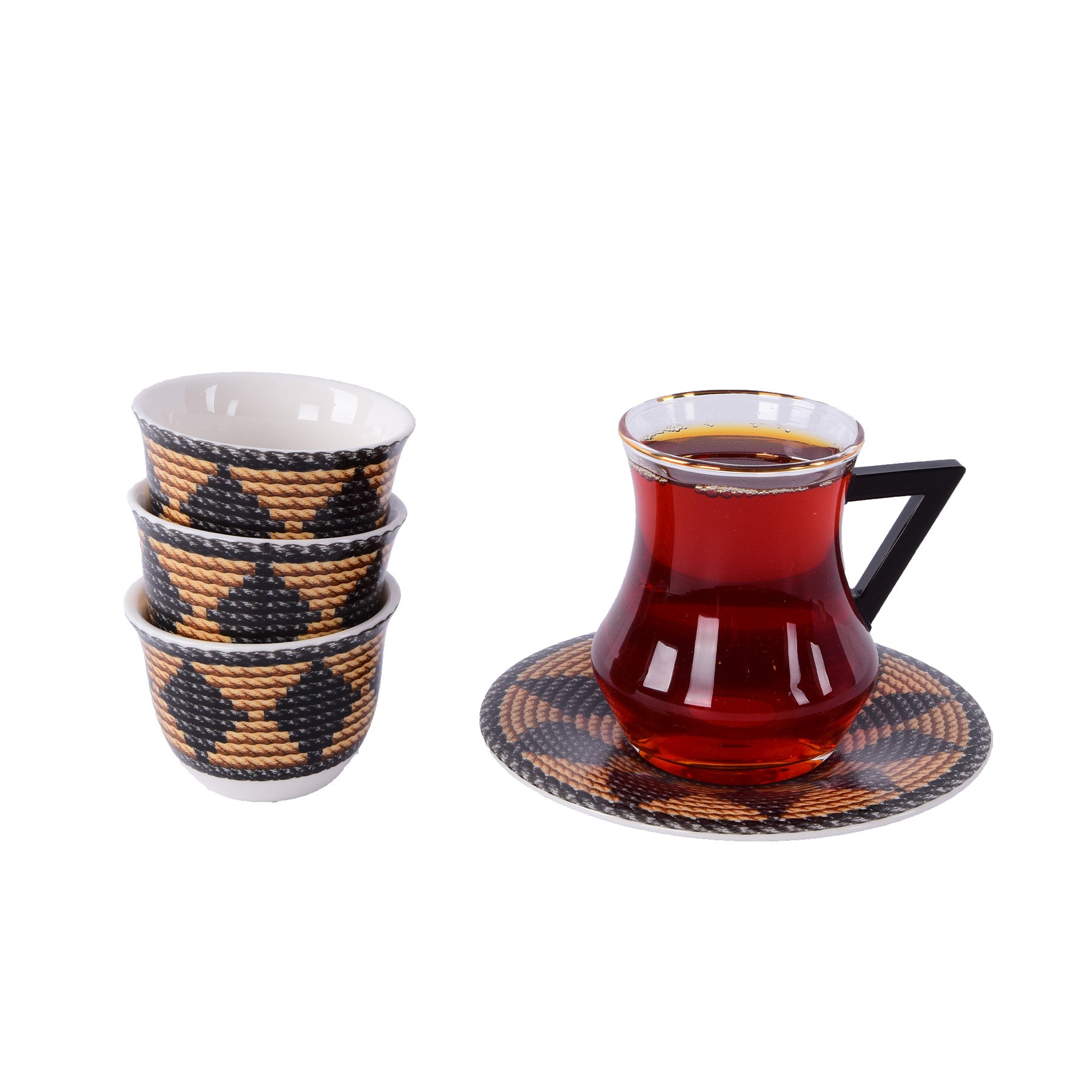 Tea & Coffee Set 18 Pcs - Black Color