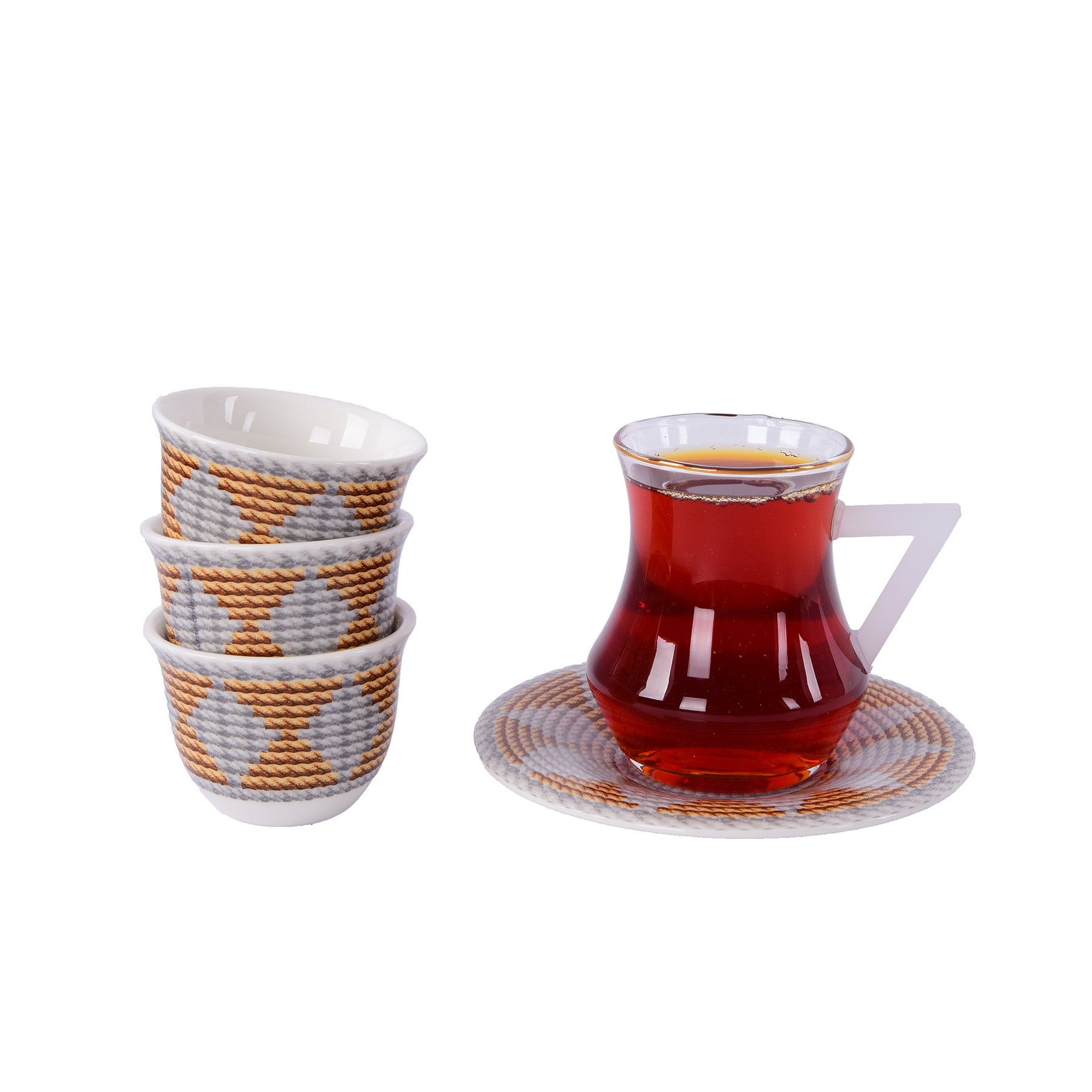 Tea & Coffee Set 18 Pcs - Grey Color