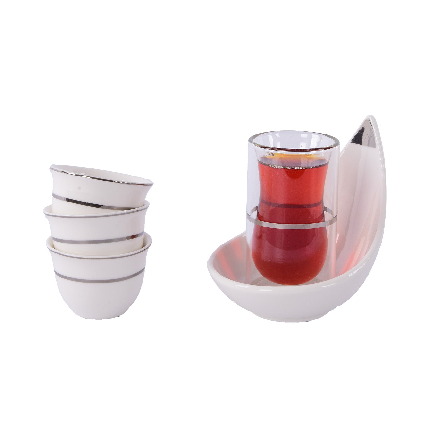 Tea & Coffee Set 18 Pcs - White Color