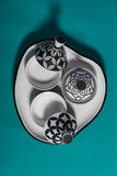 Tamrya With Cover Set of 3 Pieces & Tray - White & Black Color