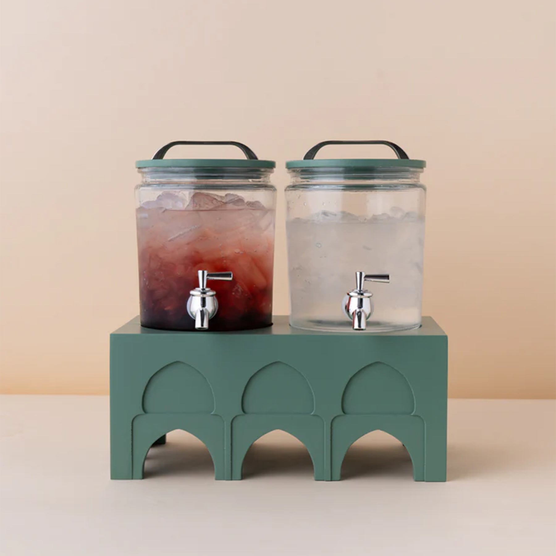 ZW4 Drink Dispenser 4L Set 2 Pcs + Base green