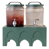 ZW4 Drink Dispenser 4L Set 2 Pcs + Base green