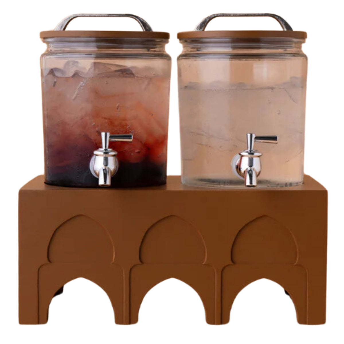 ZW4 Drink Dispenser 4L Set 2 Pcs + Base Brown