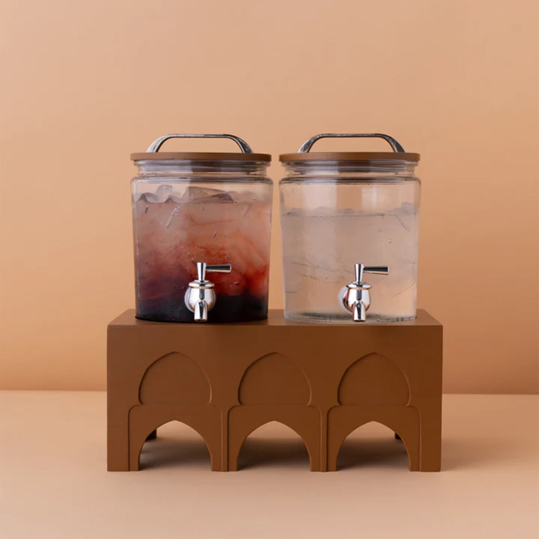 ZW4 Drink Dispenser 4L Set 2 Pcs + Base Brown