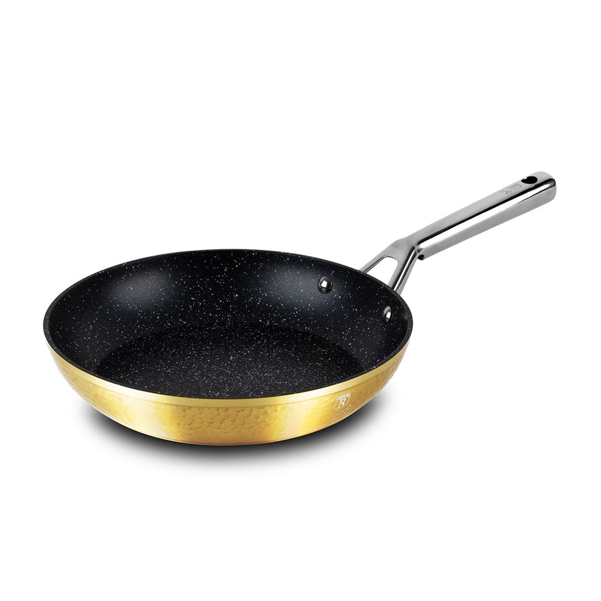 Hammered frypan with handle - gold 28 cm