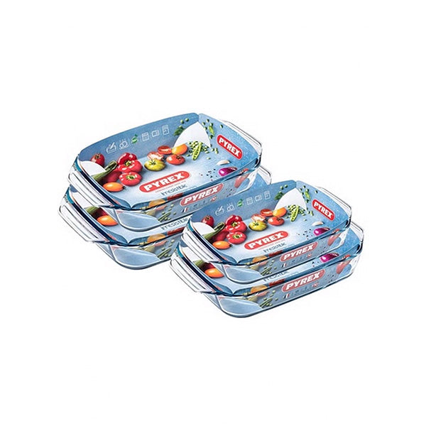 Pyrex Rectangular Roaster Set Of 4 PCS