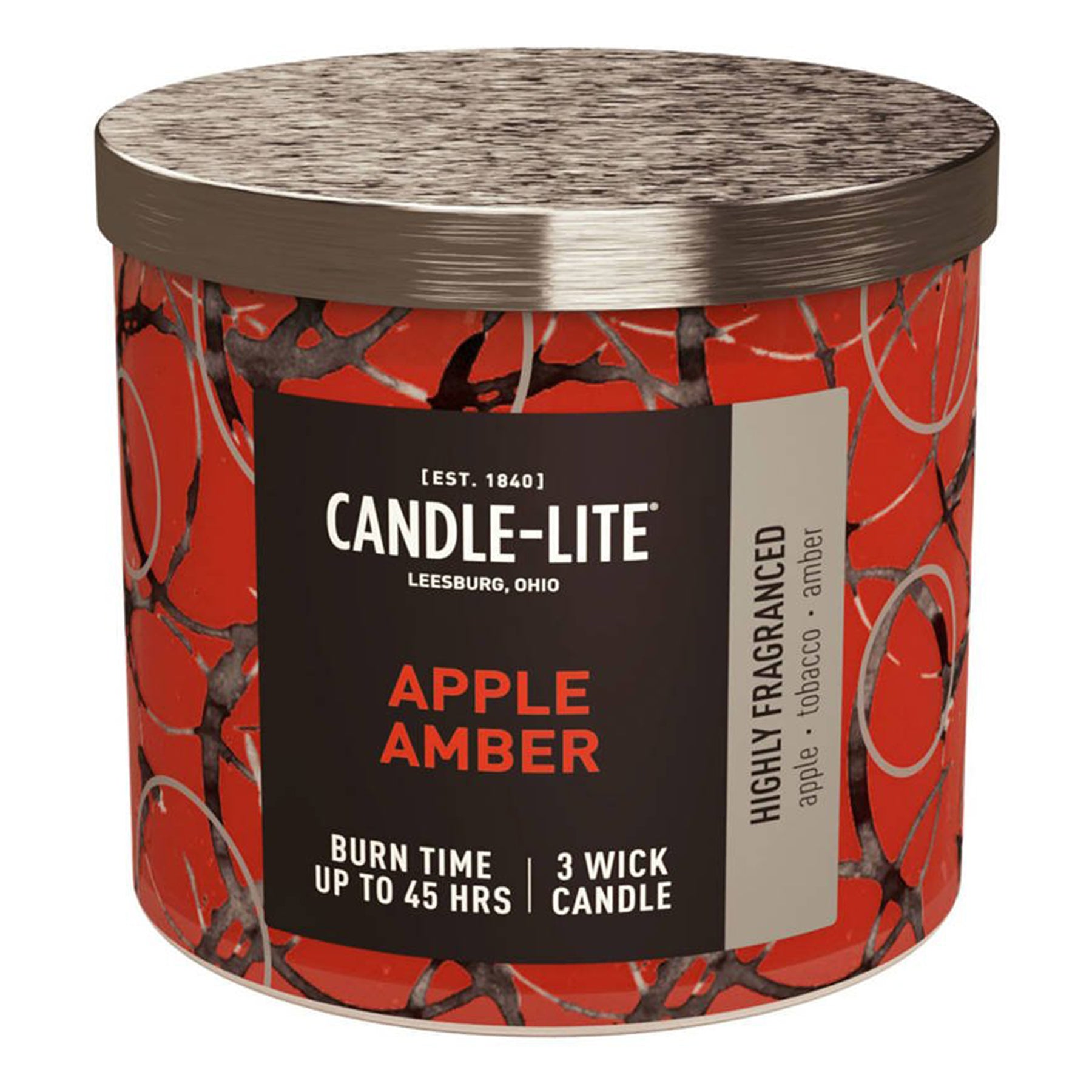 Candle-Lite 3 Wick Scented Candle - Apple Amber