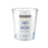 Essential Elements Juniper and Rosewood Glass Jar Candle - White