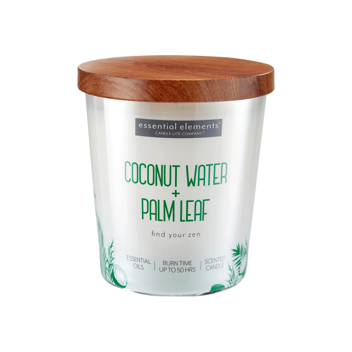 Coconut water + Palm leaf Candle - White