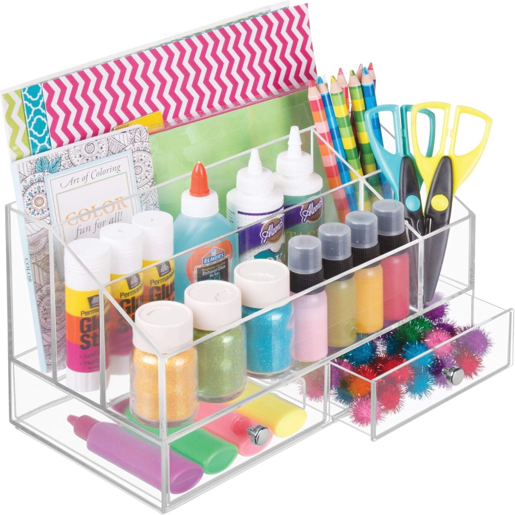 Divided Organizer With Drawers - Clear