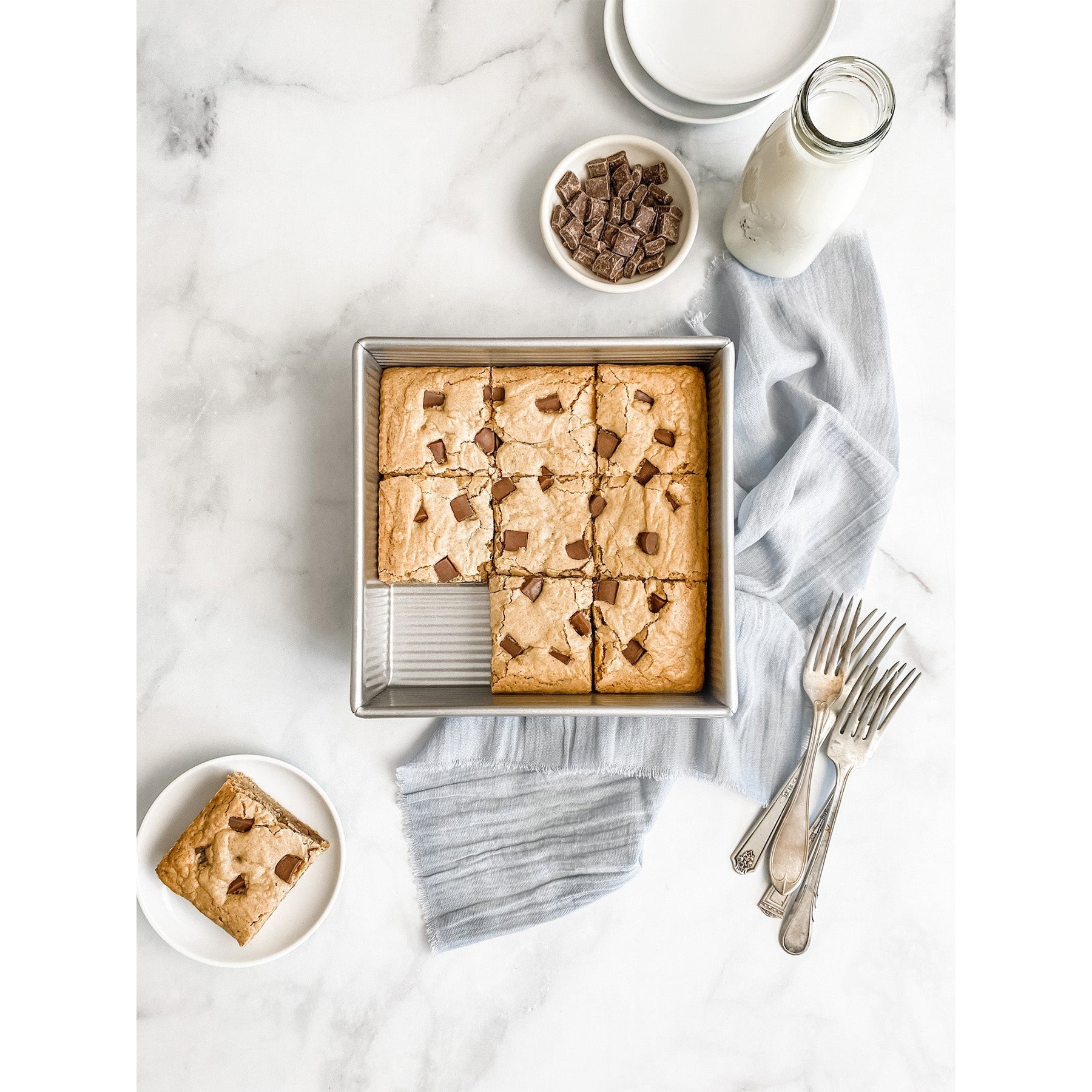 Square Cake Pan , Silver Color