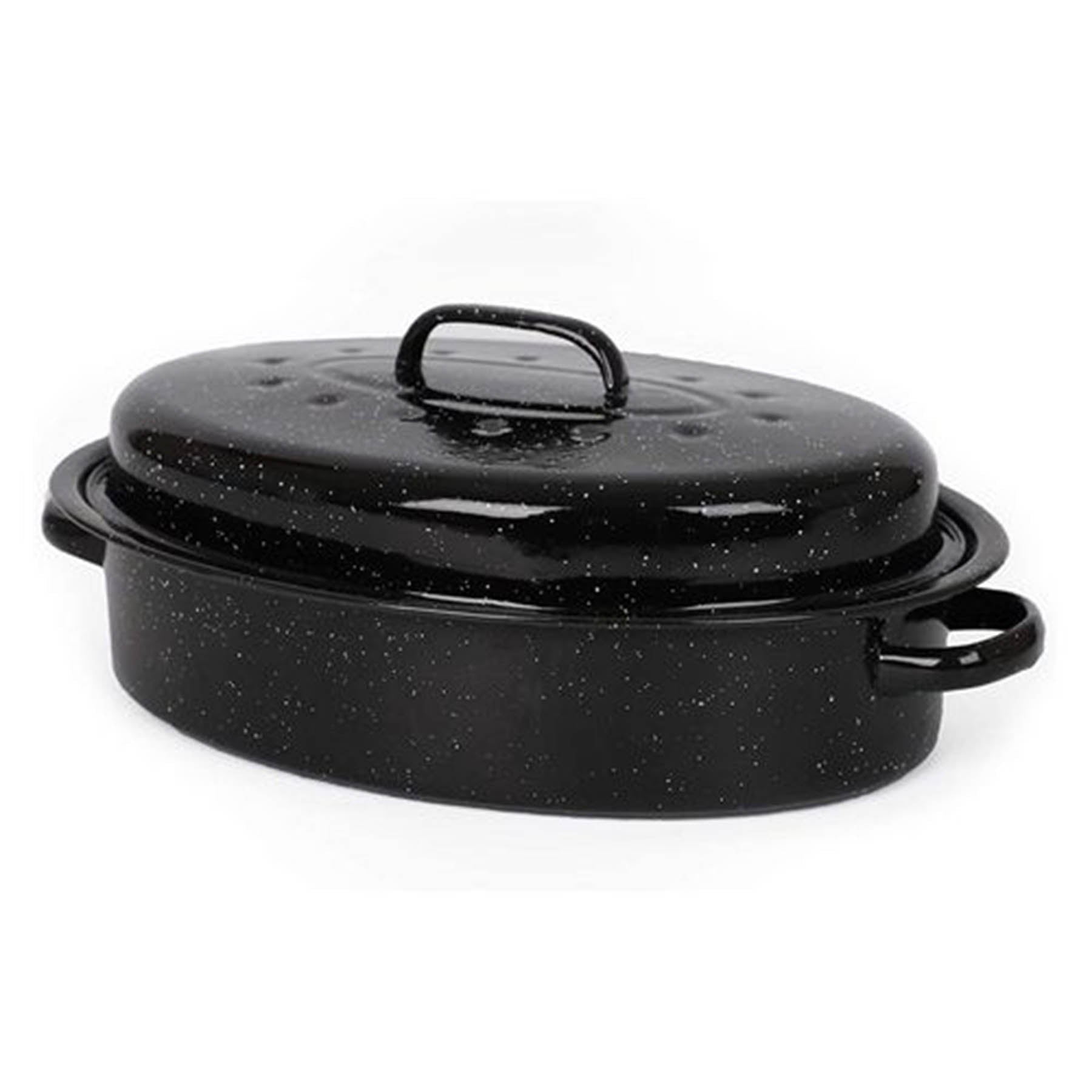 Oval Roaster With Lid - Black Color