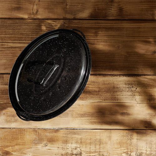 Oval Roaster With Lid - Black Color