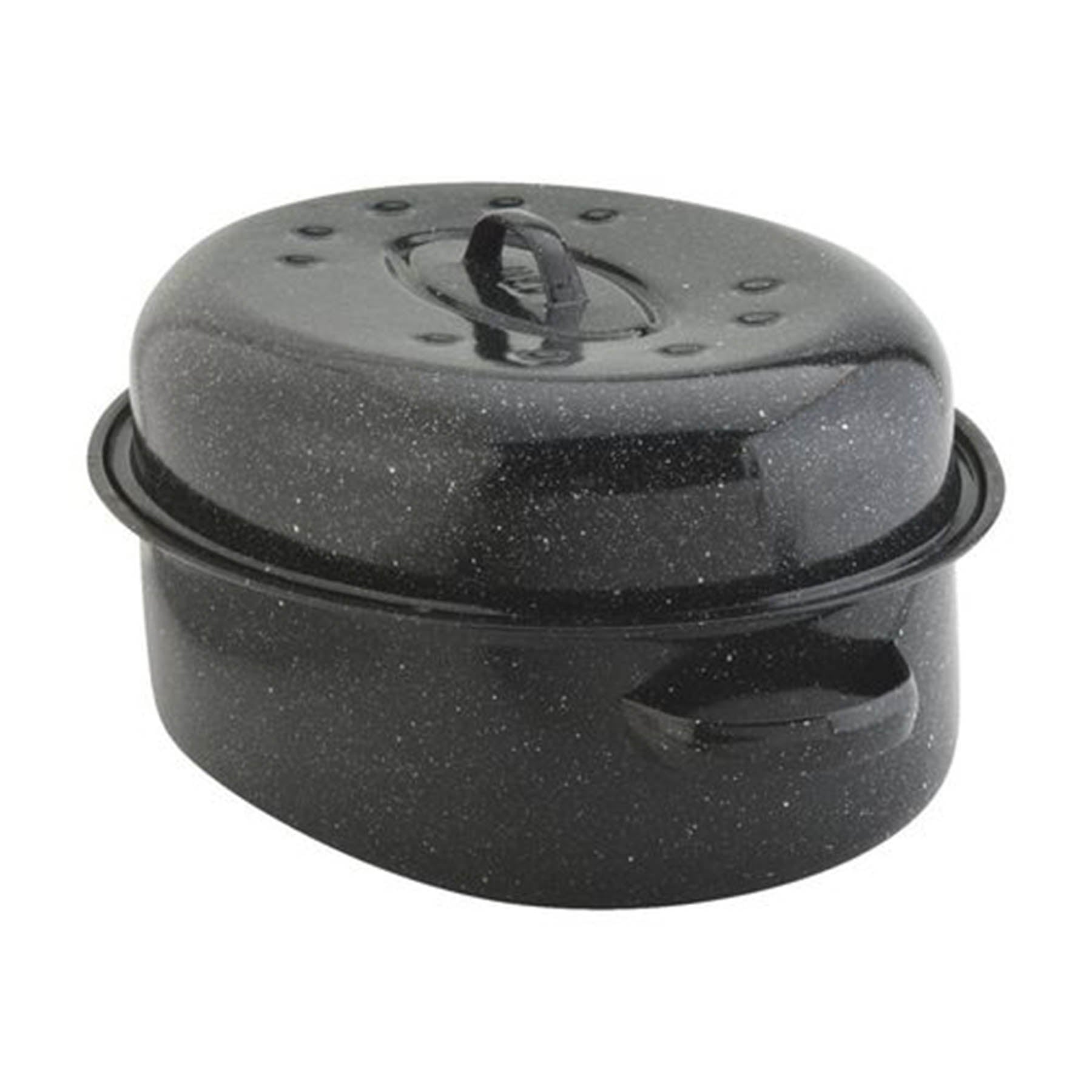 Oval Roaster With Lid - Black Color