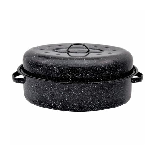 Oval Roaster With Lid - Black Color