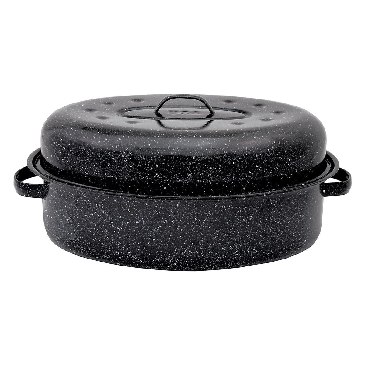 Oval Roaster With Lid - Black Color