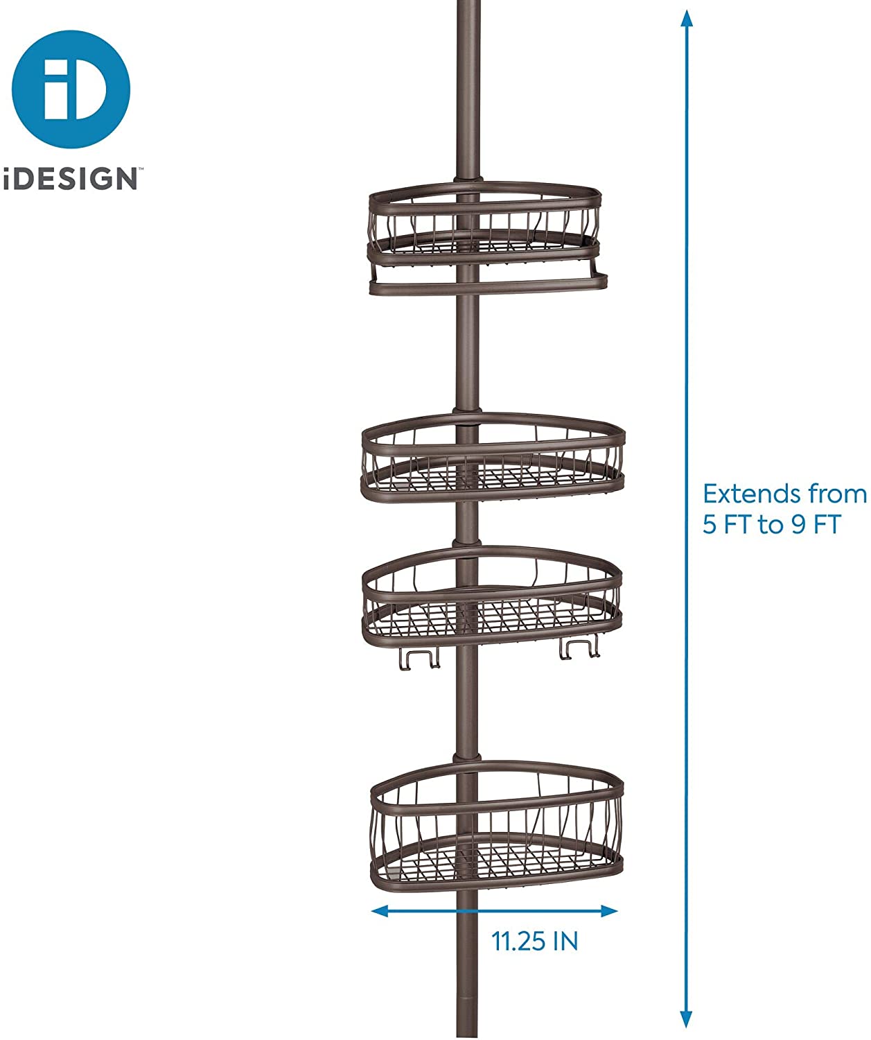 York Bronze 4 Tier Tension Shower Caddy