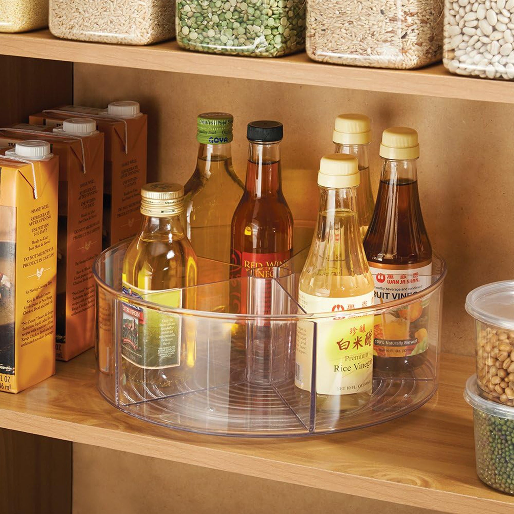 Divided Rotating storage tray- Clear