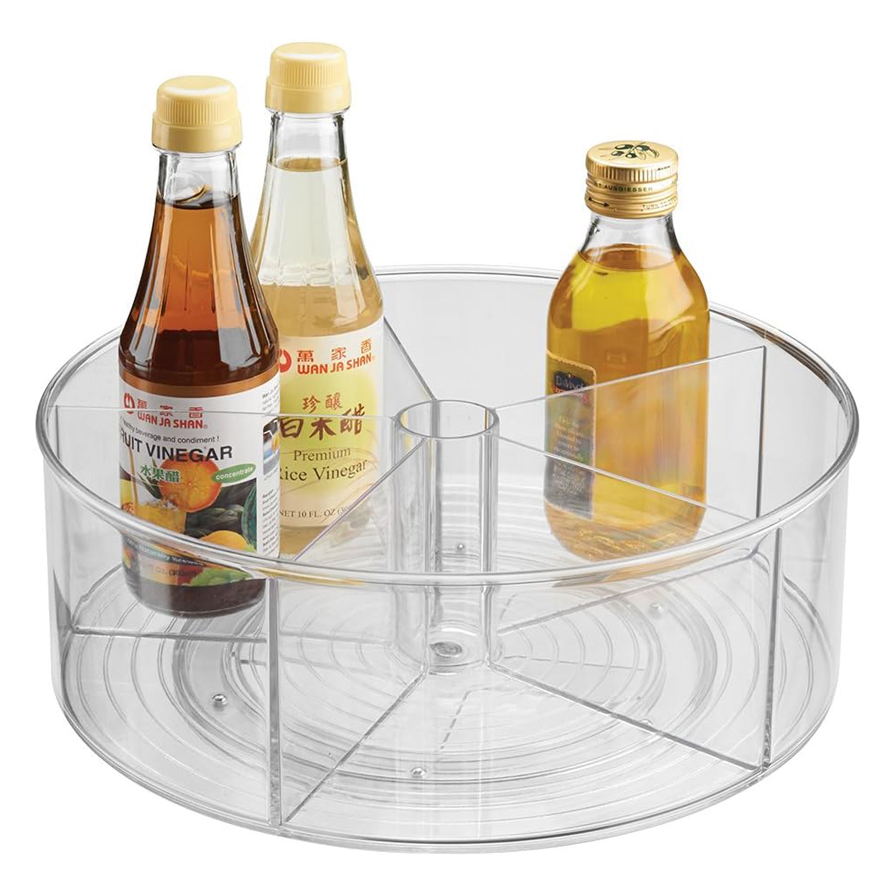 Divided Rotating storage tray- Clear