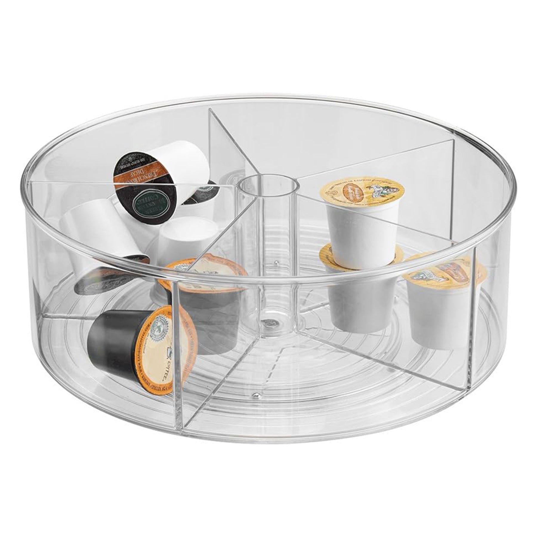 Divided Rotating storage tray- Clear