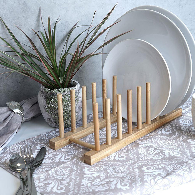 Large bamboo plate holder