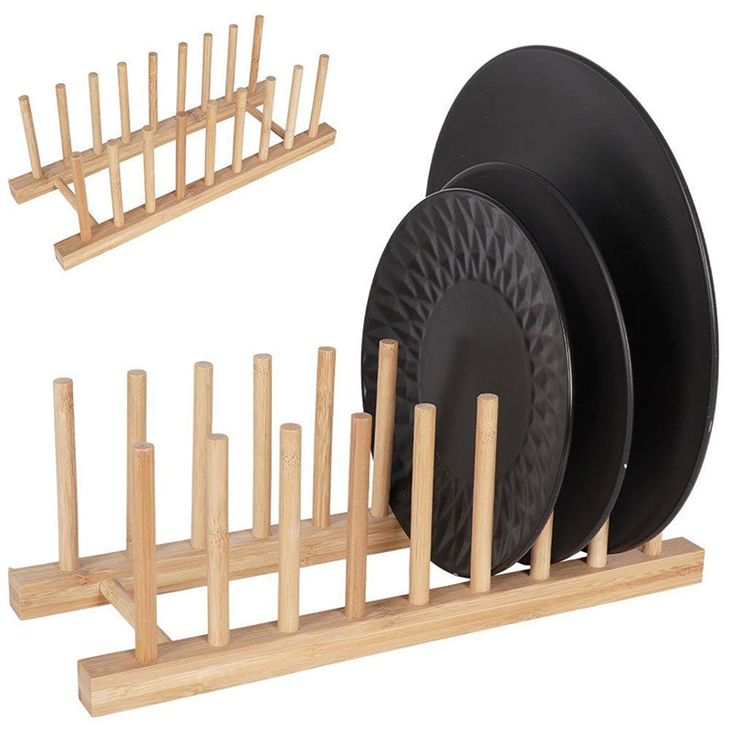 Large bamboo plate holder