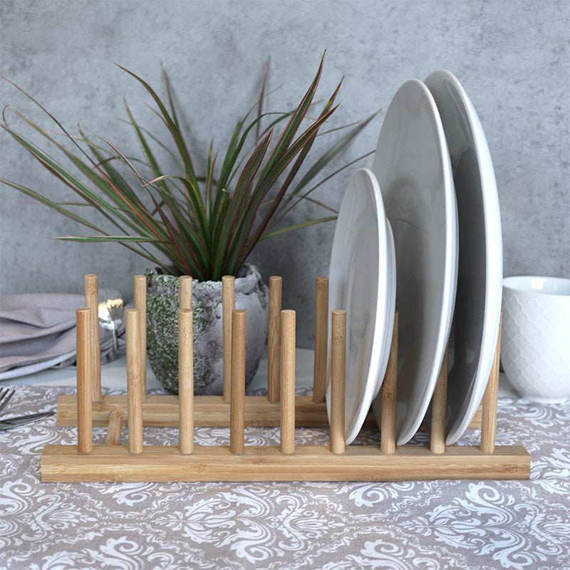 Large bamboo plate holder