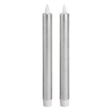 Led candle 2 pc set - Silver