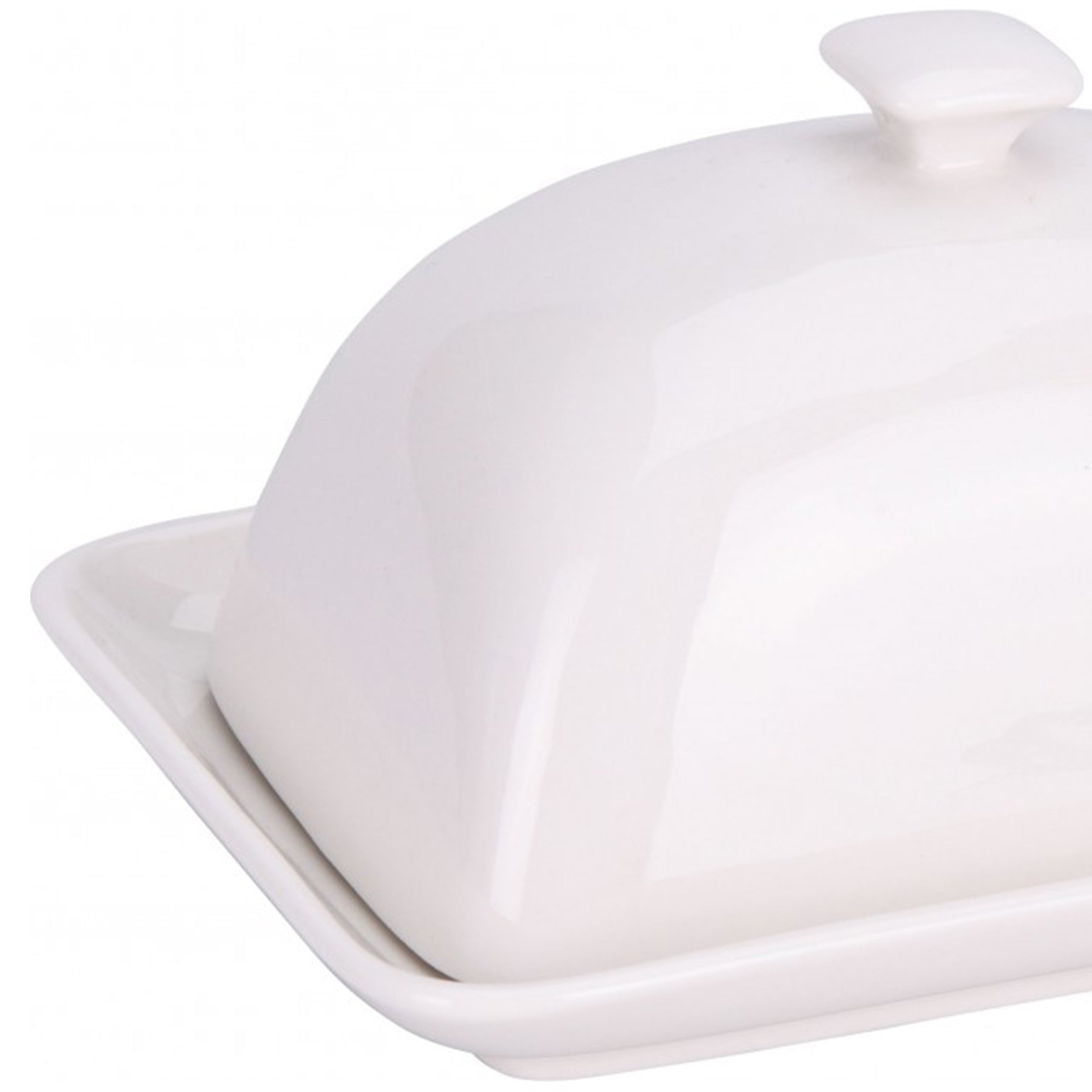 Butter Dish with Lid - White