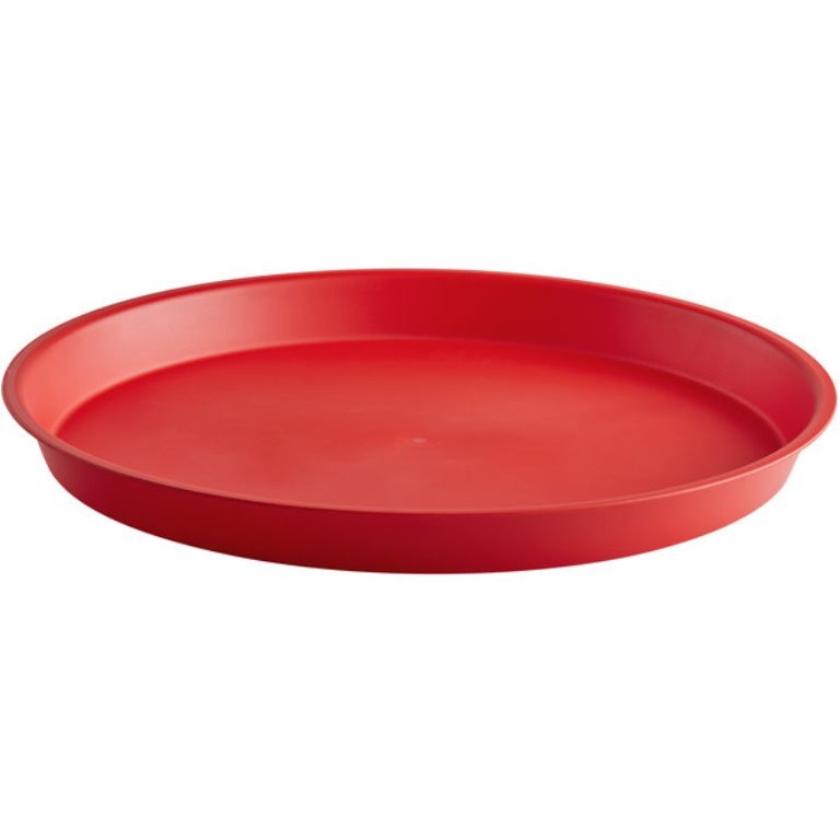 Round serving tray , Red color.