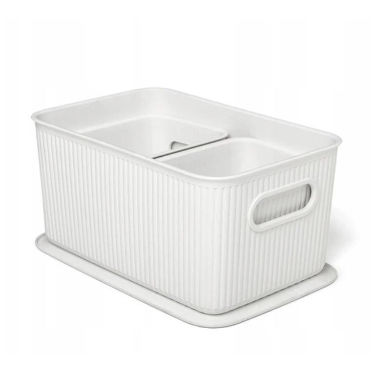 Set of Storage boxes with handle - White