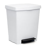 Pedal dust bin cubik - white