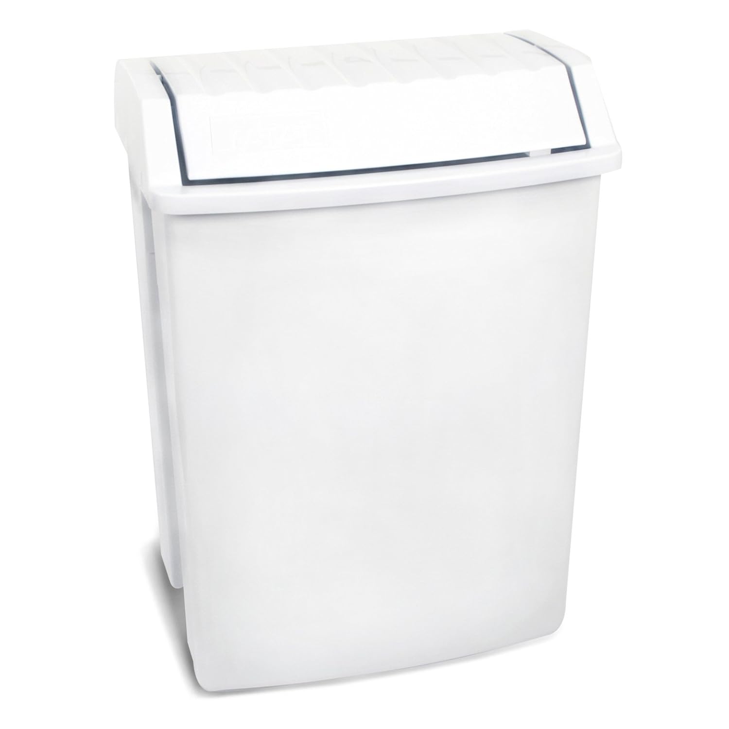 Dustbin with swing lid, White