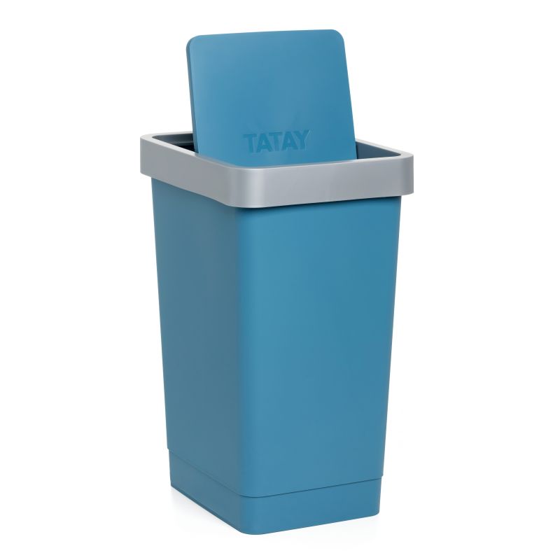 Dustbin with swing lid, Blue