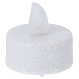 LED Glitter Tealight 6pk - white